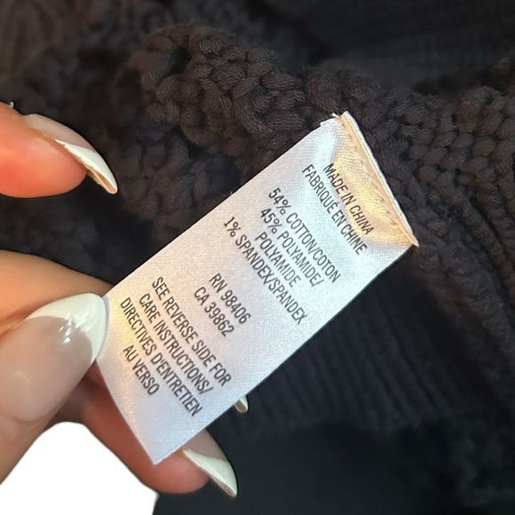 Theory Mayleen Open Stitch Mock Neck Sweater Vest Size Small Black - Picture 11 of 12